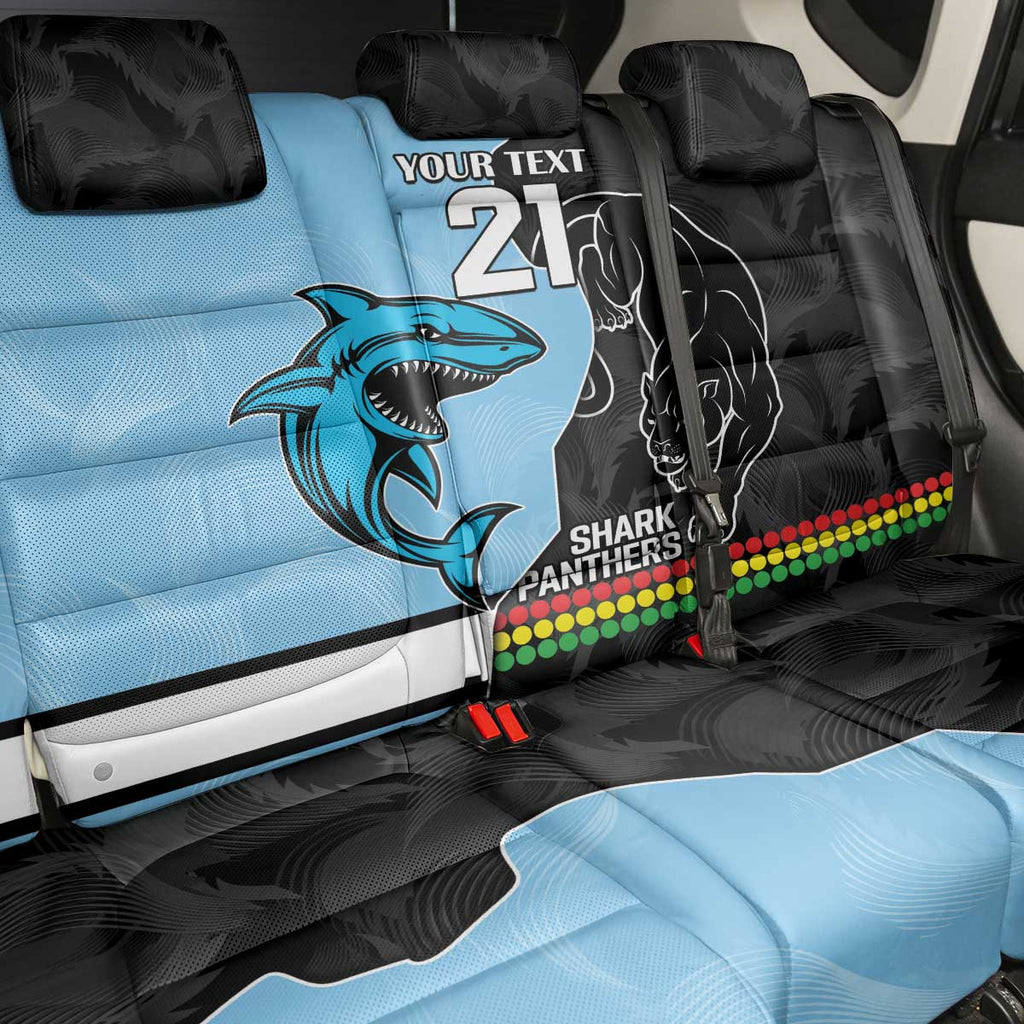 NRL Panthers-Shark Mascot Custom Back Car Seat Cover Cracked Metal Style