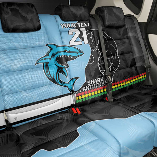 NRL Panthers-Shark Mascot Custom Back Car Seat Cover Cracked Metal Style