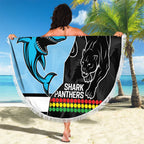 NRL Panthers-Shark Mascot Custom Beach Blanket Cracked Metal Style
