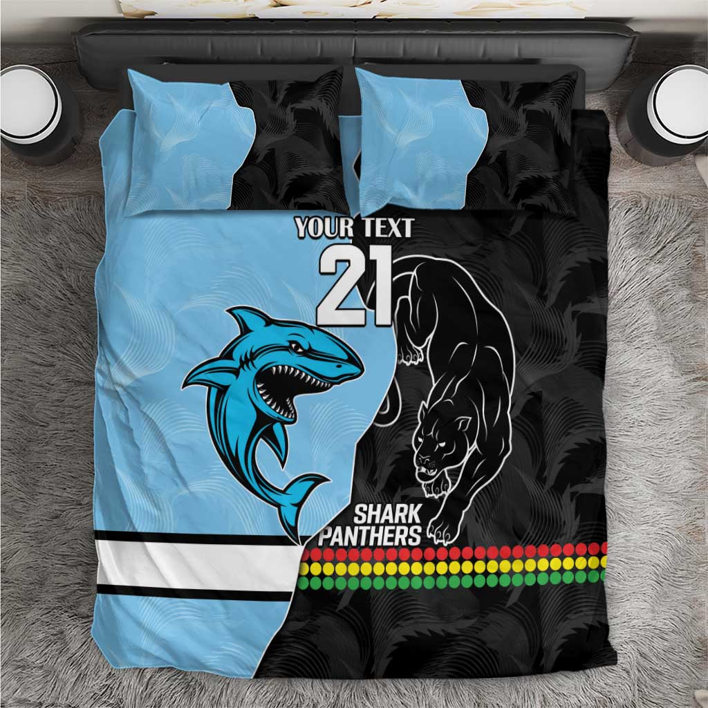 NRL Panthers-Shark Mascot Custom Bedding Set Cracked Metal Style