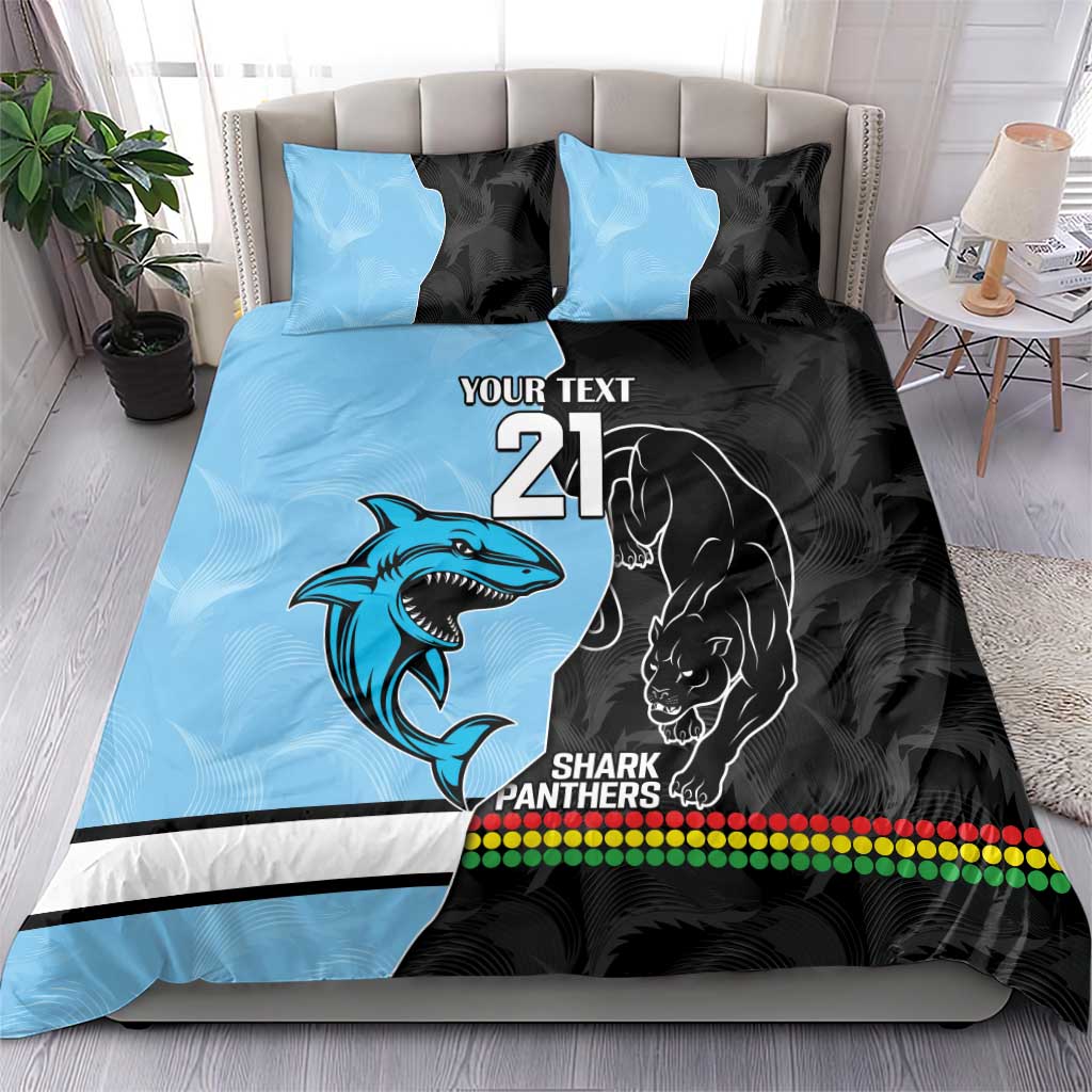 NRL Panthers-Shark Mascot Custom Bedding Set Cracked Metal Style