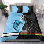 NRL Panthers-Shark Mascot Custom Bedding Set Cracked Metal Style