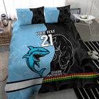 NRL Panthers-Shark Mascot Custom Bedding Set Cracked Metal Style