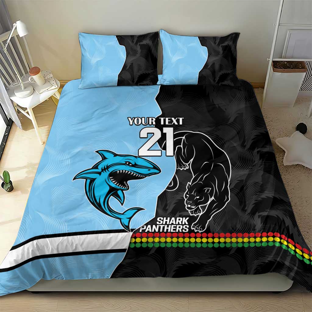 NRL Panthers-Shark Mascot Custom Bedding Set Cracked Metal Style