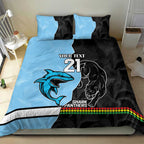 NRL Panthers-Shark Mascot Custom Bedding Set Cracked Metal Style