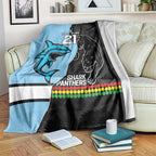 NRL Panthers-Shark Mascot Custom Blanket Cracked Metal Style