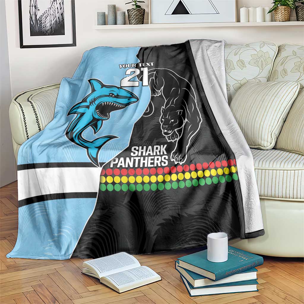 NRL Panthers-Shark Mascot Custom Blanket Cracked Metal Style