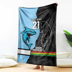NRL Panthers-Shark Mascot Custom Blanket Cracked Metal Style