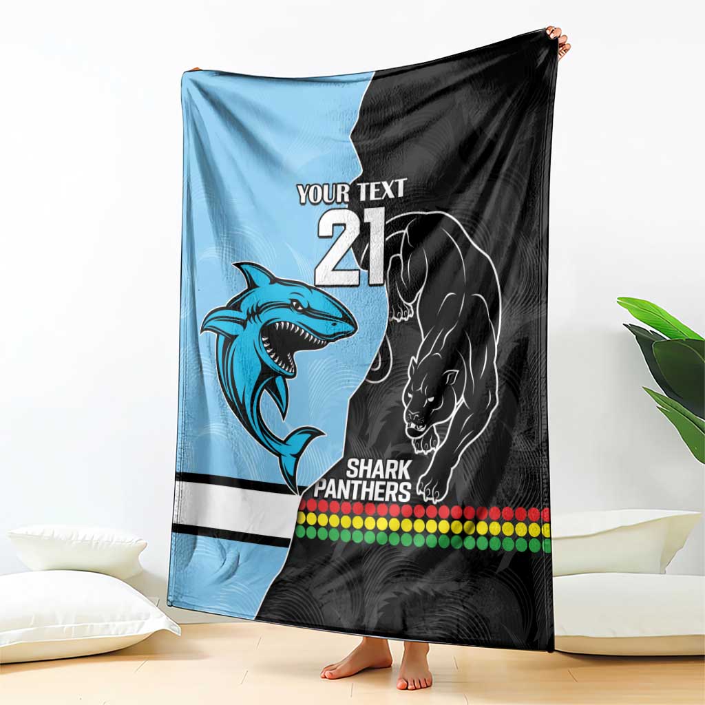 NRL Panthers-Shark Mascot Custom Blanket Cracked Metal Style
