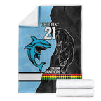 NRL Panthers-Shark Mascot Custom Blanket Cracked Metal Style