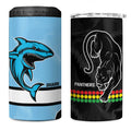 NRL Panthers-Shark Mascot Custom 4 in 1 Can Cooler Tumbler Cracked Metal Style