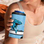 NRL Panthers-Shark Mascot Custom 4 in 1 Can Cooler Tumbler Cracked Metal Style