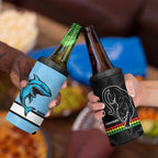 NRL Panthers-Shark Mascot Custom 4 in 1 Can Cooler Tumbler Cracked Metal Style