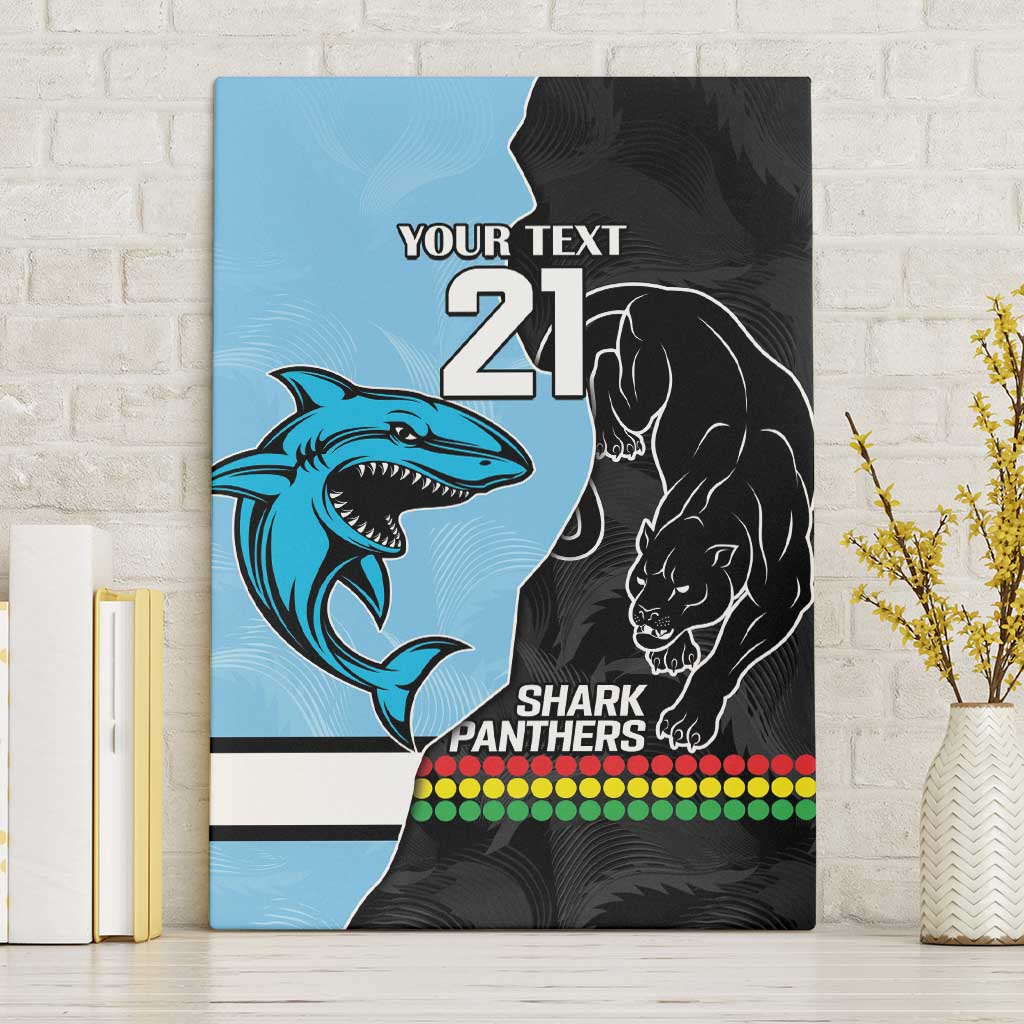 NRL Panthers-Shark Mascot Custom Canvas Wall Art Cracked Metal Style