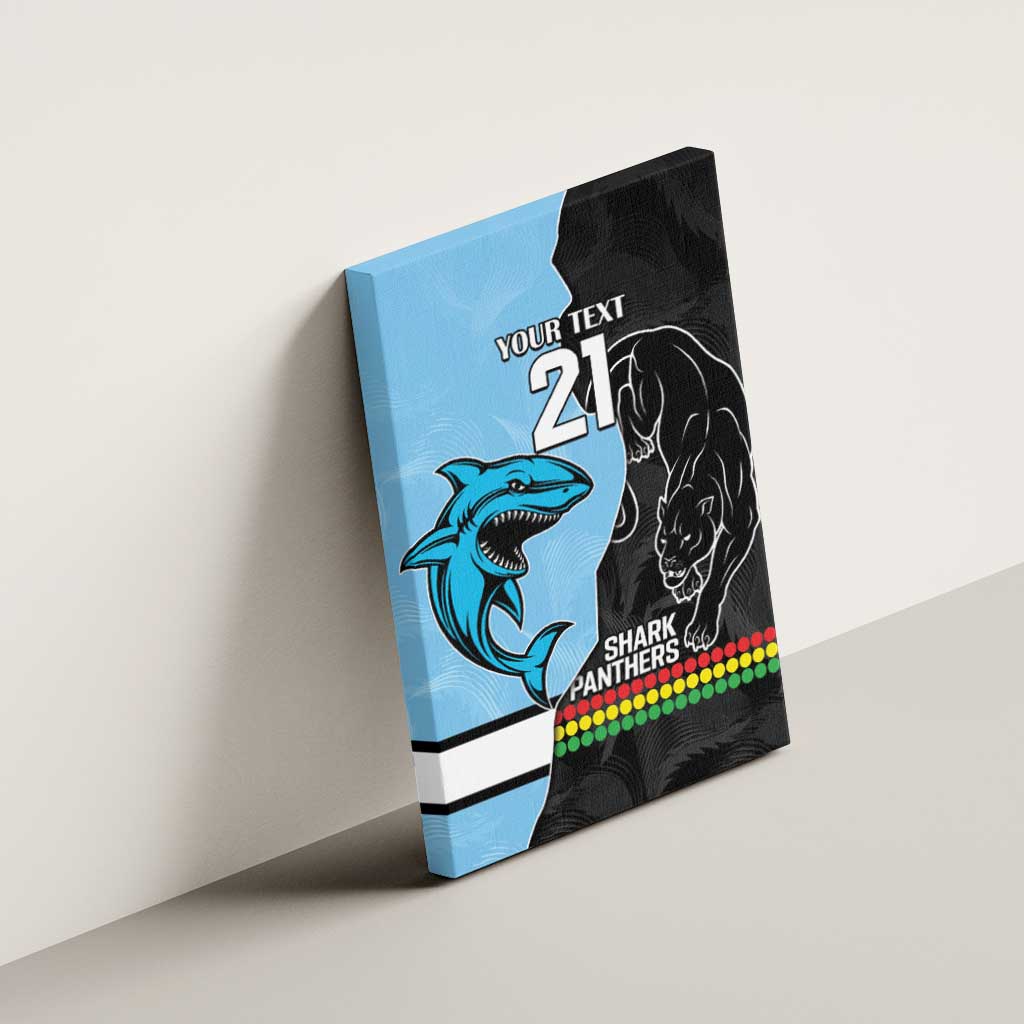 NRL Panthers-Shark Mascot Custom Canvas Wall Art Cracked Metal Style