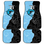 NRL Panthers-Shark Mascot Custom Car Mats Cracked Metal Style