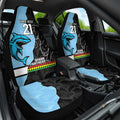 NRL Panthers-Shark Mascot Custom Car Seat Cover Cracked Metal Style