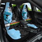 NRL Panthers-Shark Mascot Custom Car Seat Cover Cracked Metal Style