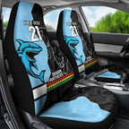 NRL Panthers-Shark Mascot Custom Car Seat Cover Cracked Metal Style