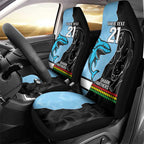 NRL Panthers-Shark Mascot Custom Car Seat Cover Cracked Metal Style