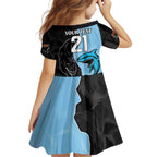 NRL Panthers-Shark Mascot Custom Family Matching Off Shoulder Maxi Dress and Hawaiian Shirt Cracked Metal Style