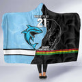 NRL Panthers-Shark Mascot Custom Hooded Blanket Cracked Metal Style