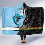 NRL Panthers-Shark Mascot Custom Hooded Blanket Cracked Metal Style