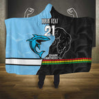NRL Panthers-Shark Mascot Custom Hooded Blanket Cracked Metal Style