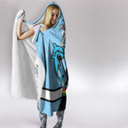 NRL Panthers-Shark Mascot Custom Hooded Blanket Cracked Metal Style