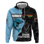 NRL Panthers-Shark Mascot Custom Hoodie Cracked Metal Style