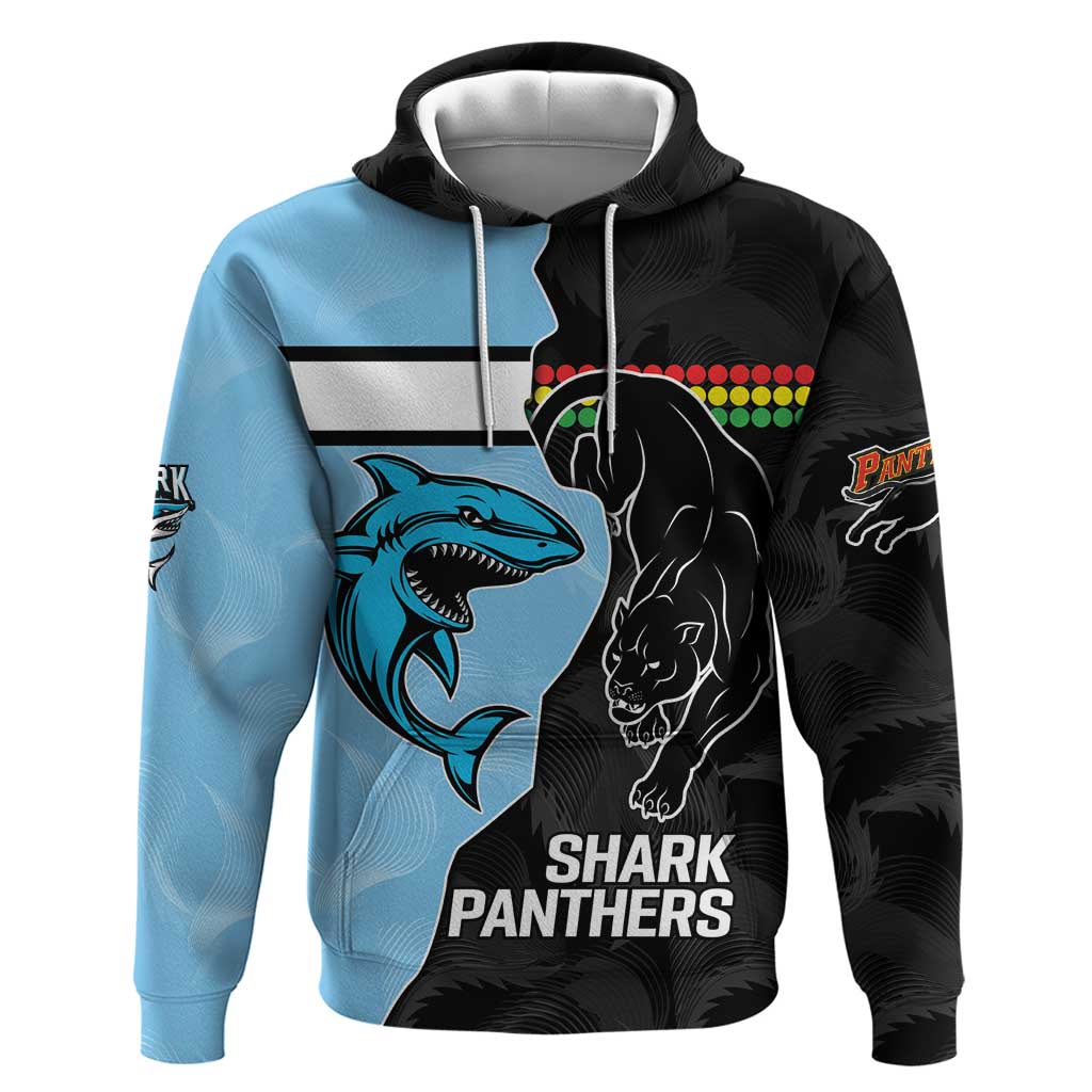 NRL Panthers-Shark Mascot Custom Hoodie Cracked Metal Style