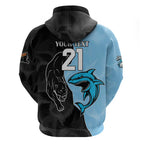 NRL Panthers-Shark Mascot Custom Hoodie Cracked Metal Style