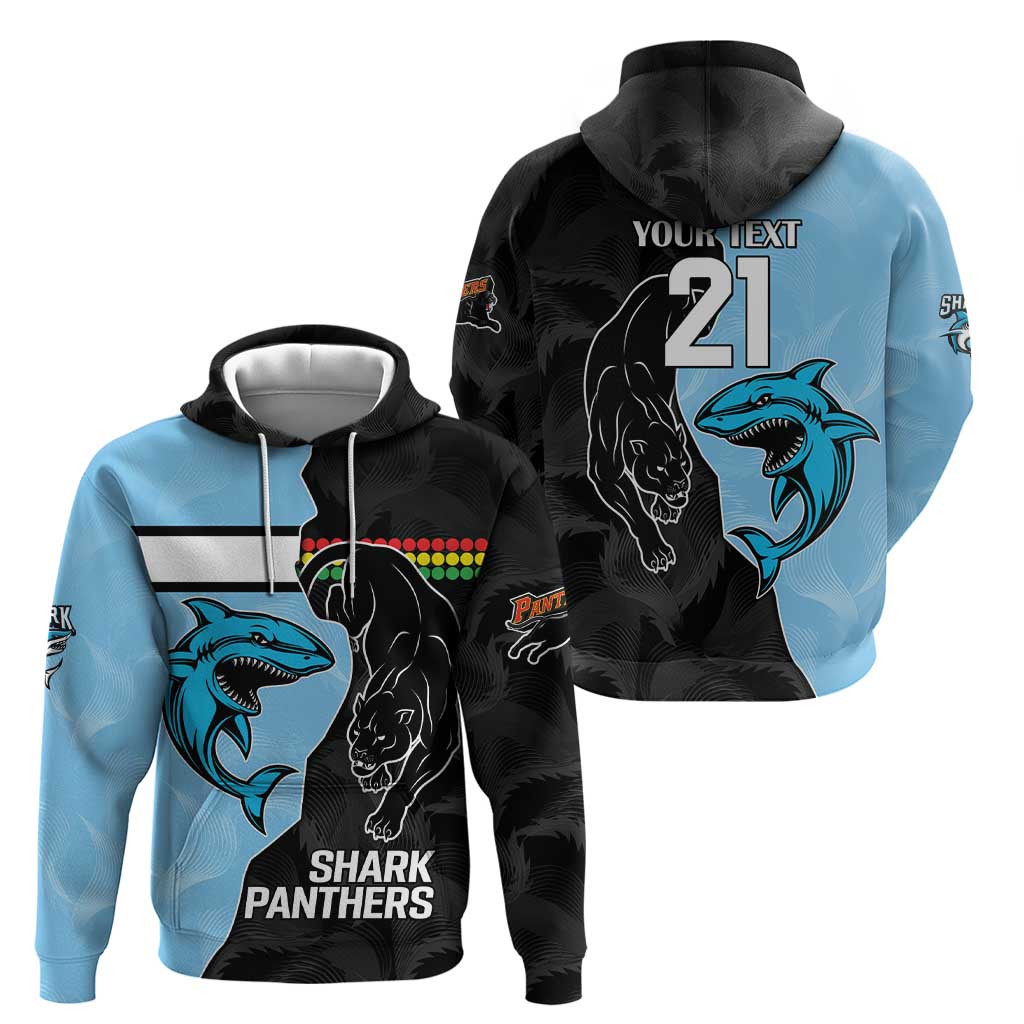 NRL Panthers-Shark Mascot Custom Hoodie Cracked Metal Style