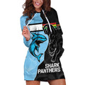 NRL Panthers-Shark Mascot Custom Hoodie Dress Cracked Metal Style