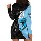 NRL Panthers-Shark Mascot Custom Hoodie Dress Cracked Metal Style