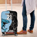 NRL Panthers-Shark Mascot Custom Luggage Cover Cracked Metal Style