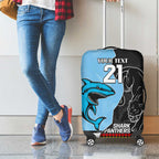 NRL Panthers-Shark Mascot Custom Luggage Cover Cracked Metal Style