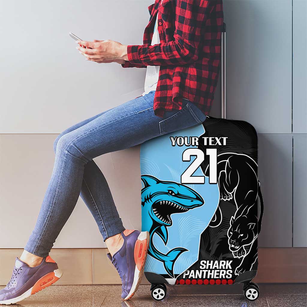 NRL Panthers-Shark Mascot Custom Luggage Cover Cracked Metal Style