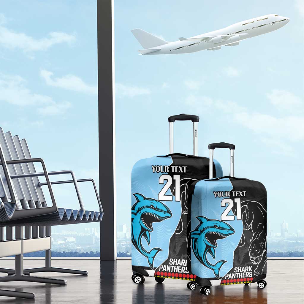 NRL Panthers-Shark Mascot Custom Luggage Cover Cracked Metal Style