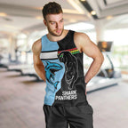 NRL Panthers-Shark Mascot Custom Men Tank Top Cracked Metal Style