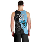 NRL Panthers-Shark Mascot Custom Men Tank Top Cracked Metal Style