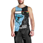 NRL Panthers-Shark Mascot Custom Men Tank Top Cracked Metal Style