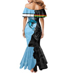 NRL Panthers-Shark Mascot Custom Mermaid Dress Cracked Metal Style