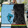 NRL Panthers-Shark Mascot Custom Quilt Cracked Metal Style