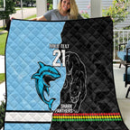 NRL Panthers-Shark Mascot Custom Quilt Cracked Metal Style