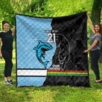 NRL Panthers-Shark Mascot Custom Quilt Cracked Metal Style