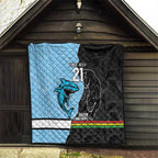 NRL Panthers-Shark Mascot Custom Quilt Cracked Metal Style