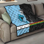 NRL Panthers-Shark Mascot Custom Quilt Cracked Metal Style