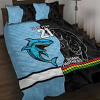 NRL Panthers-Shark Mascot Custom Quilt Bed Set Cracked Metal Style