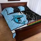 NRL Panthers-Shark Mascot Custom Quilt Bed Set Cracked Metal Style